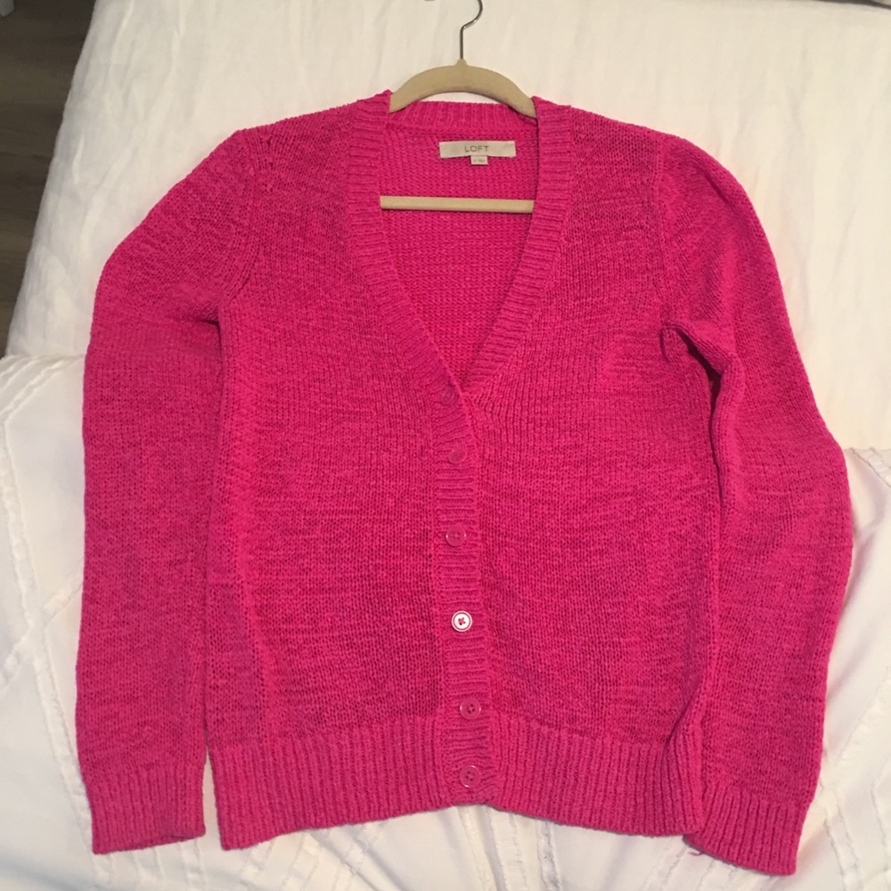 Loft Hot Pink Cardigan